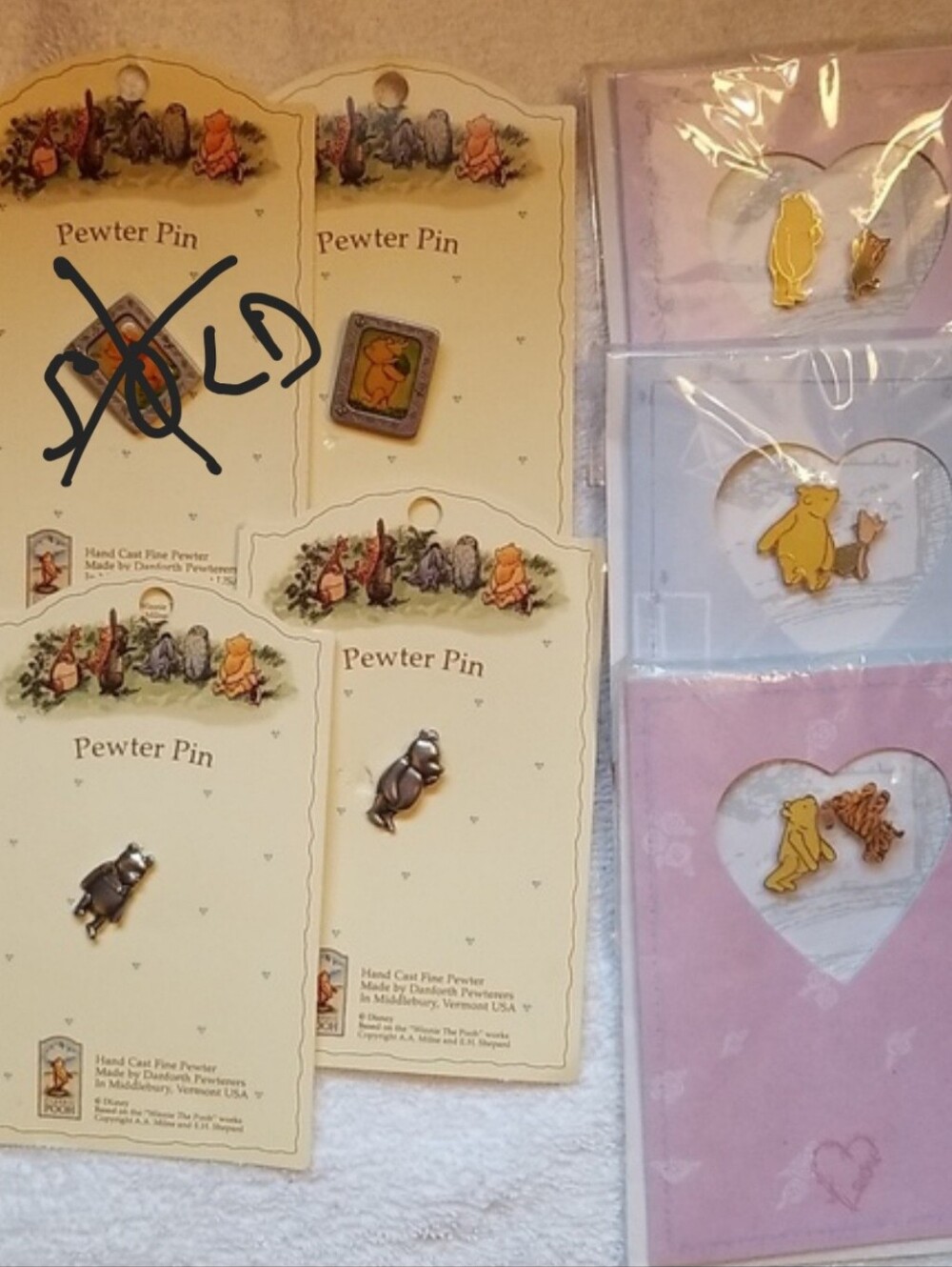 Winnie the Pooh Pewter or Enamel Pins